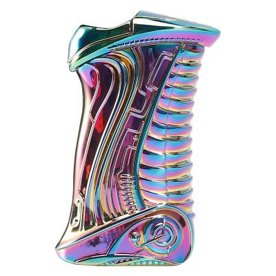 JF-108 JIFENG new arrival electronic gas refillable jet flame zinc alloy metal rainbow color cigar lighter holder