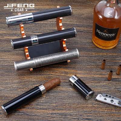 JF-028 D2.8*H18.5cm large size single metal luxury cigar tube for 60 ring gauge cigar