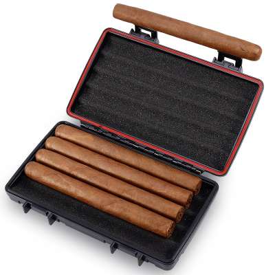 JF-094 20*14*4cm 380g JIFENG Explosion-proof foam inside 5 cigars customized plastic travel cigar case in stock