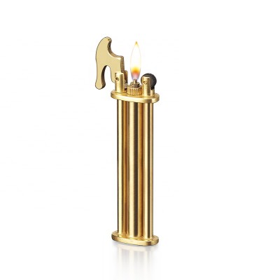 JF-002 JIFENG Made In China brass metal Flint butane Gas refillable gold small soft flame vintage Lighter