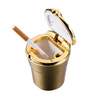 Round Gift Box Custom Mini Metal Car Cigar Ashtray With Led Lights