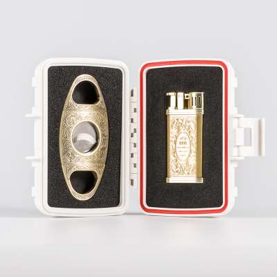 Wholesales custom JF-TZ007 cigar gift set, cigar lighter, cigar cutter set