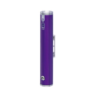 YB-HW204 wall mounted cigarette bin round aluminium D8*H48cm purple ashtray