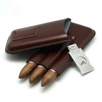 custom wholesale portable travel  leather cigar case holder cigar leather case