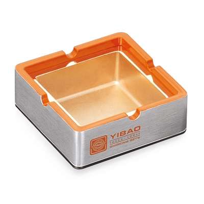 YB-126 8*8*3cm 260g YIBAO aluminium and zinc alloy metal disposable square round custom cigarette smoking ashtray