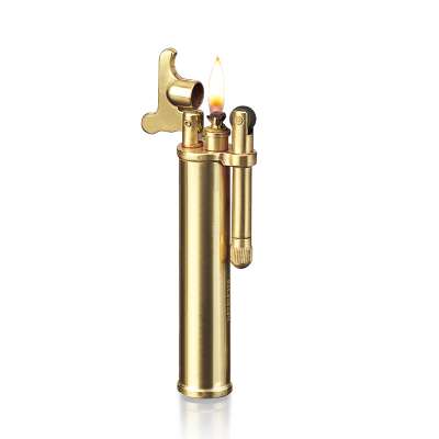 JF-008 JIFENG D1.2*H7.8cm vintage small brass round oil lighter