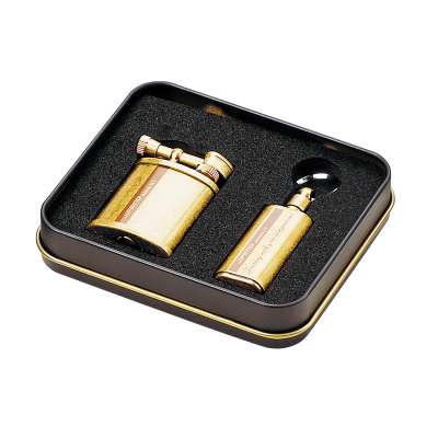 JF-018 JIFENG Promotion brass cigarette lighter with oil container set in gift tin box